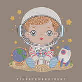 Cute Astronaut Embroidery Design - 7 Sizes | FineryEmbroidery - FineryEmbroidery